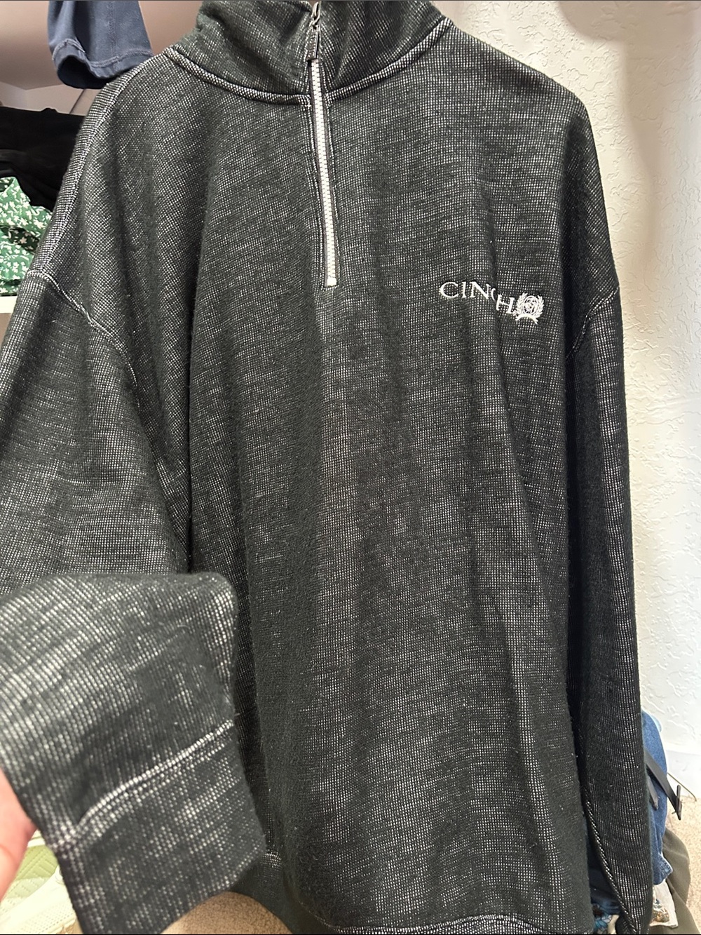Cinch Black Heather Half-Zip Pullover